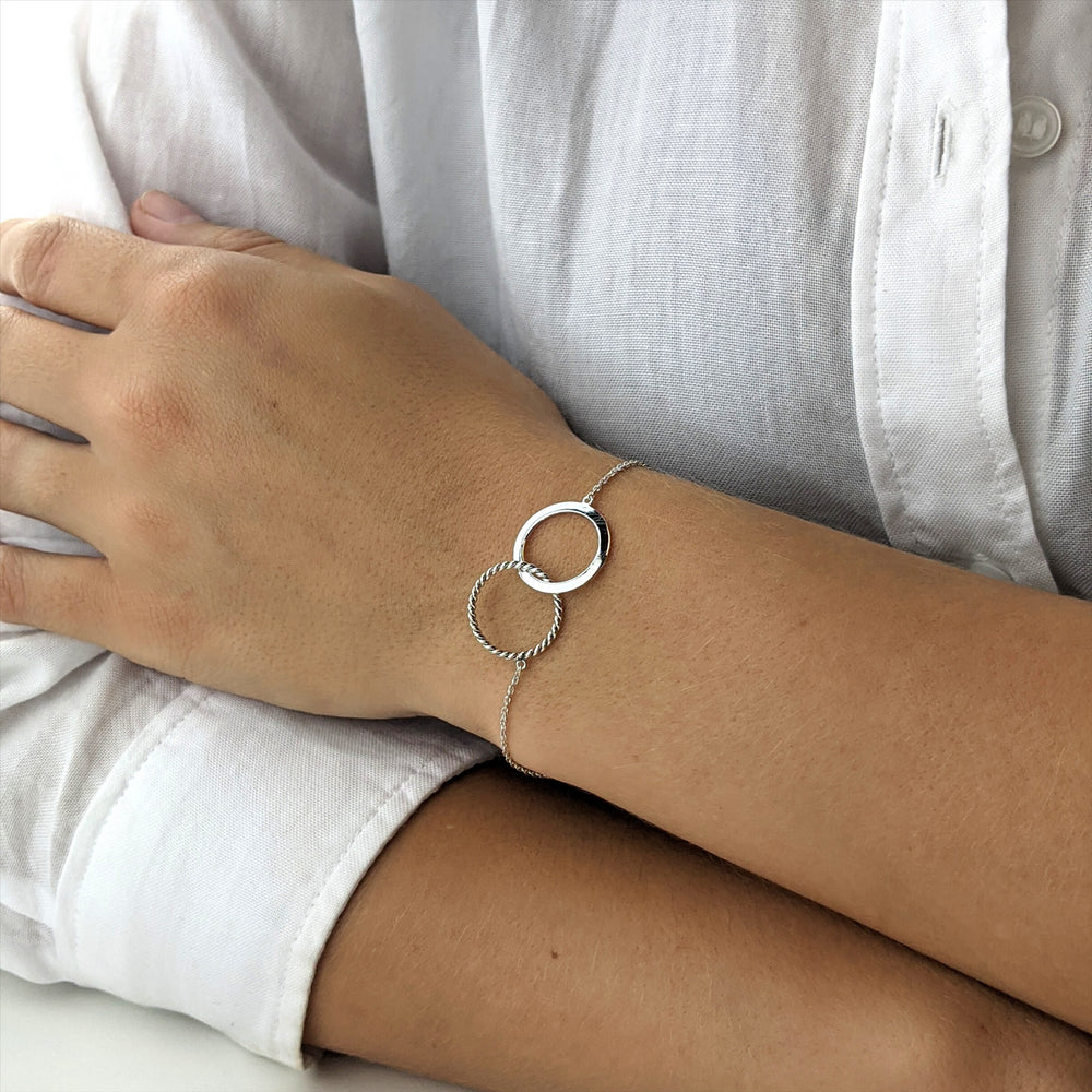 
                  
                    Sterling Silver Interlinked Circles Chain Bracelet
                  
                