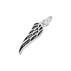 
                  
                    Sterling Silver Angel Wing Charm - Small Feather Shaped Pendant
                  
                