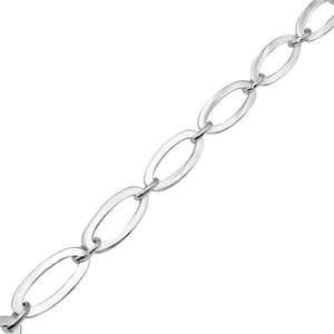 
                  
                    Sterling Silver Chunky Oval Link Chain Bracelet with T-Bar Clasp
                  
                