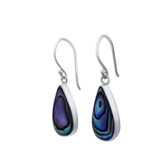 Sterling silver abalone shell hook earrings