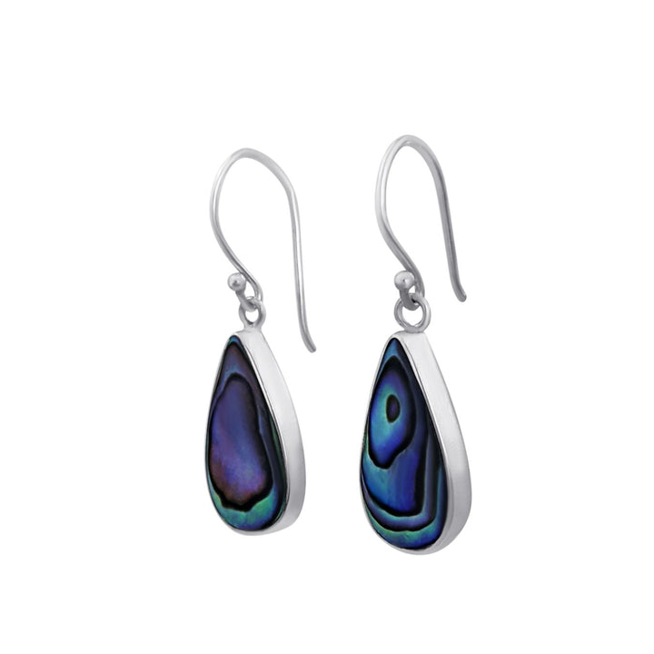 Sterling silver abalone shell hook earrings