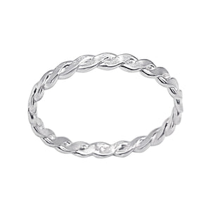 
                  
                    Sterling Silver Braided Ring - Classic Stacking Interwoven Band
                  
                