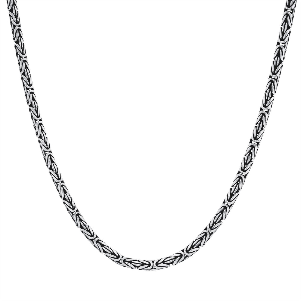 
                  
                    Sterling Silver 4 mm Bali Byzantine Chain Necklace
                  
                