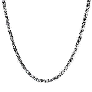 
                  
                    Sterling Silver 4mm Bali Byzantine Chain Necklace
                  
                