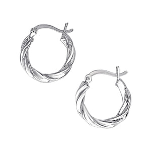 
                  
                    Sterling Silver Chunky Twist Hoop Earrings - 21mm Twisted Rope Hoops
                  
                