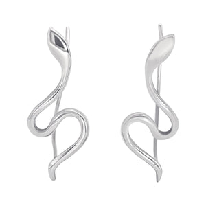 
                  
                    Sterling Silver Snake Climber Earrings - Wavy Serpent Climbers
                  
                