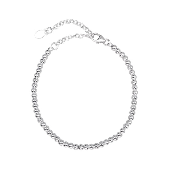 Sterling Silver Ball Bead Bracelet - Chunky and Stackable Design