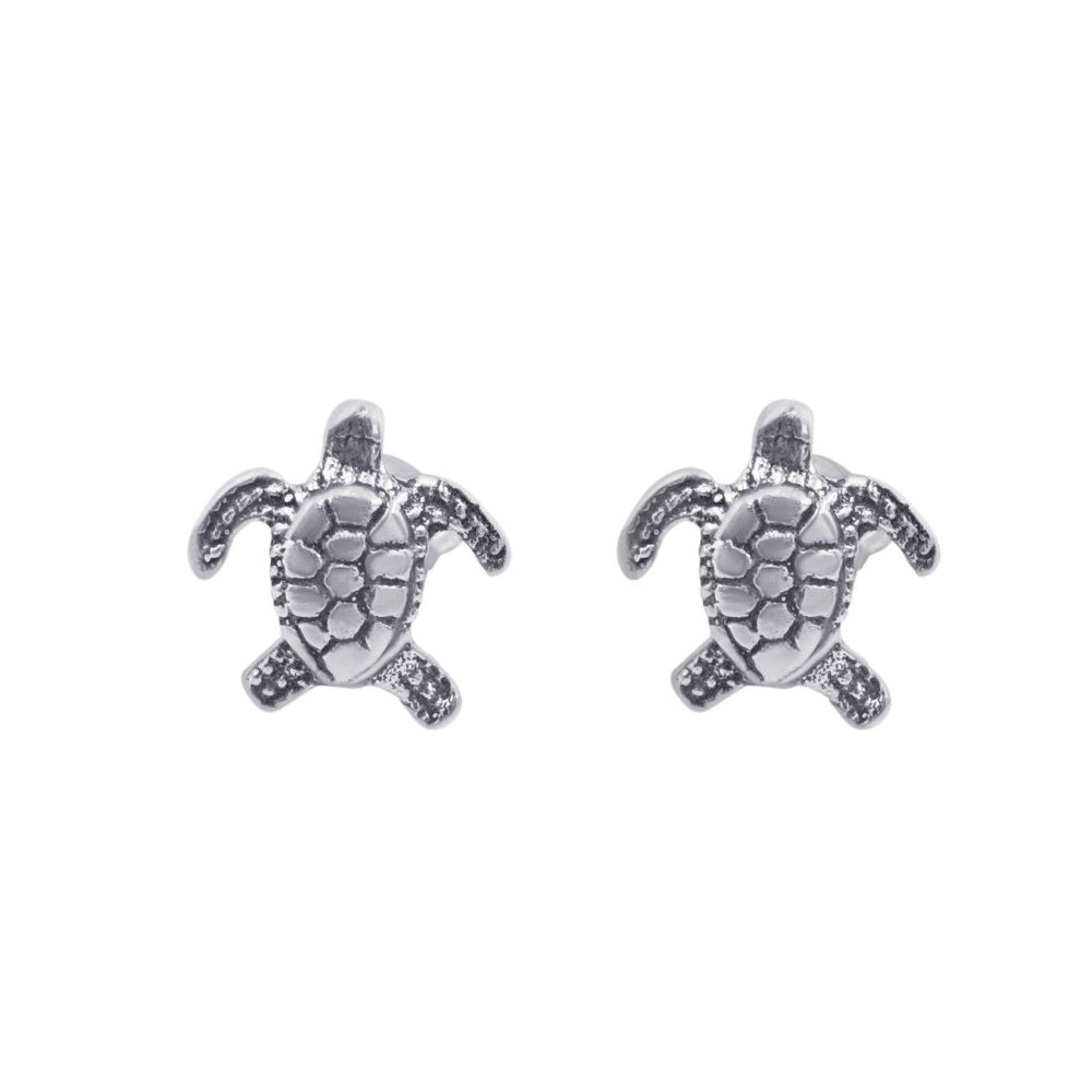 Sterling Silver Small Turtle Studs Marine Life Mermaid Stud Earrings