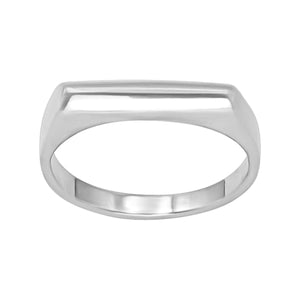 
                  
                    Sterling Silver Flat Top Ring - Minimalist Horizontal Bar Design
                  
                