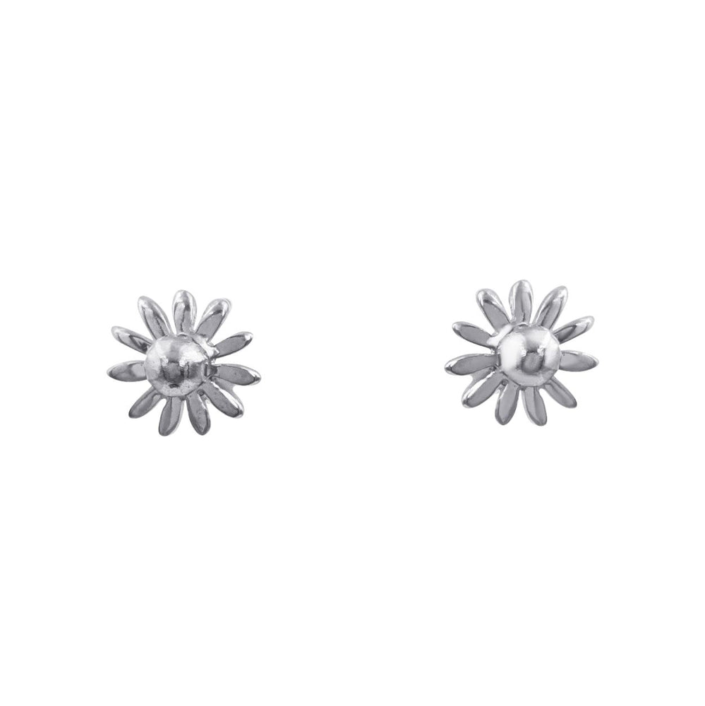 Sterling Silver Flower Ball Stud Earrings 2 in 1 Removable Petals