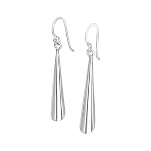 
                  
                    Sterling Silver Cone Drop Earrings - 35mm Long Dangle Geometric Design
                  
                