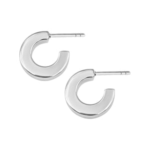 
                  
                    Sterling Silver Chunky Hoop Earrings - 15mm Square Tube Huggies
                  
                