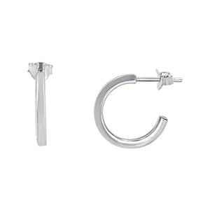 
                  
                    Sterling Silver Square Tube Hoop Earrings - 15mm Minimalist Huggies
                  
                