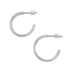 
                  
                    Sterling Silver Half Hoop Earrings - Minimalist Wide Stud Hoops
                  
                