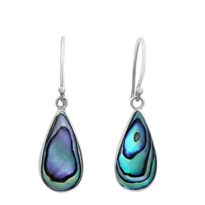 
                  
                    Sterling Silver Teardrop Abalone Shell Dangle Earrings Boho Style
                  
                