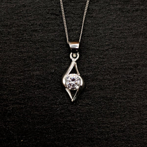 
                  
                    Sterling Silver Cubic Zirconia Eye Pendant Necklace
                  
                