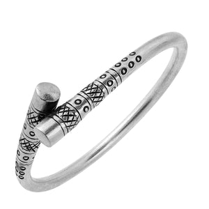 
                  
                    Hill Tribe Silver Chunky Wrap Bangle Engraved Motif Tribal Style
                  
                