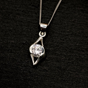 
                  
                    Sterling Silver Cubic Zirconia Eye Pendant Necklace
                  
                