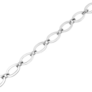 
                  
                    Sterling Silver Chunky Oval Link Chain Bracelet - Wide Modern Design
                  
                