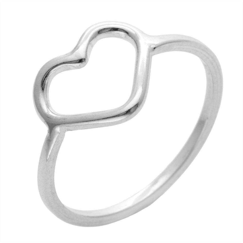
                  
                    Sterling Silver Simple Open Love Heart Wire Ring
                  
                