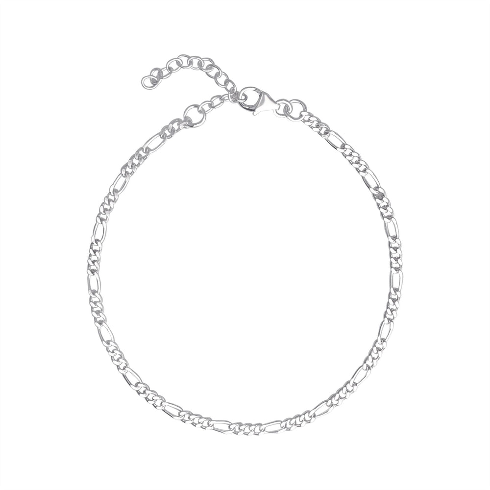 Sterling Silver Figaro Chain Bracelet - Classic & Elegant