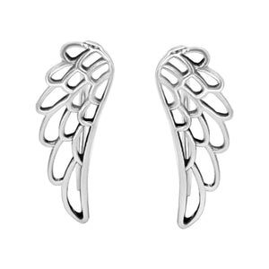 
                  
                    Sterling Silver Open Angel Wing Climber Earrings - Feather Climbers
                  
                