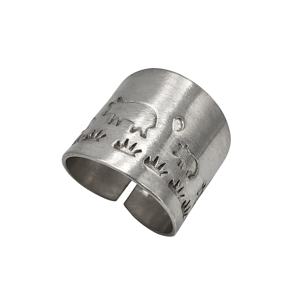 
                  
                    Hill Tribe Silver Wide Band Farm Animal Landscape Adjustable Ring
                  
                