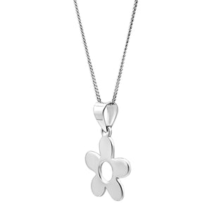 
                  
                    Sterling Silver Large 60s Flower Pendant Necklace - Floral Design
                  
                