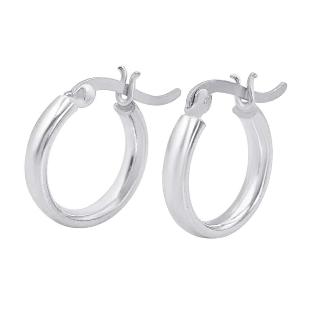 
                  
                    Sterling Silver Small Hoop Earrings Chunky Flat Tube Hoops
                  
                