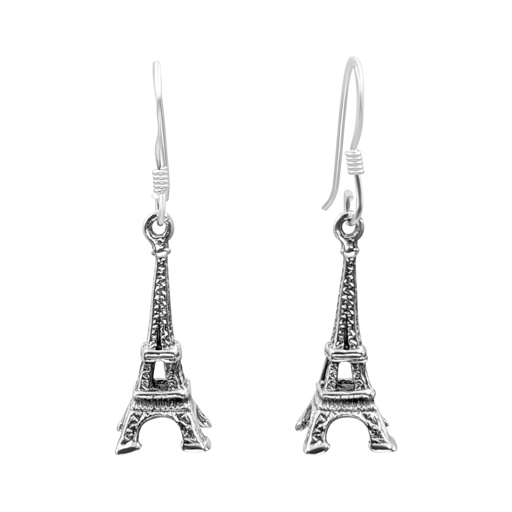 Sterling Silver Eiffel Tower Dangle Earrings - Paris Travel Jewellery