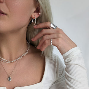 
                  
                    Sterling Silver Thick Rolo Chain Short Choker Necklace
                  
                