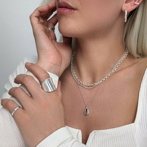 
                  
                    Sterling Silver Thick Rolo Chain Short Choker Necklace
                  
                