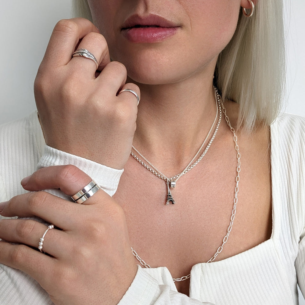 
                  
                    Sterling Silver Chunky Rolo Chain Short Choker Necklace
                  
                