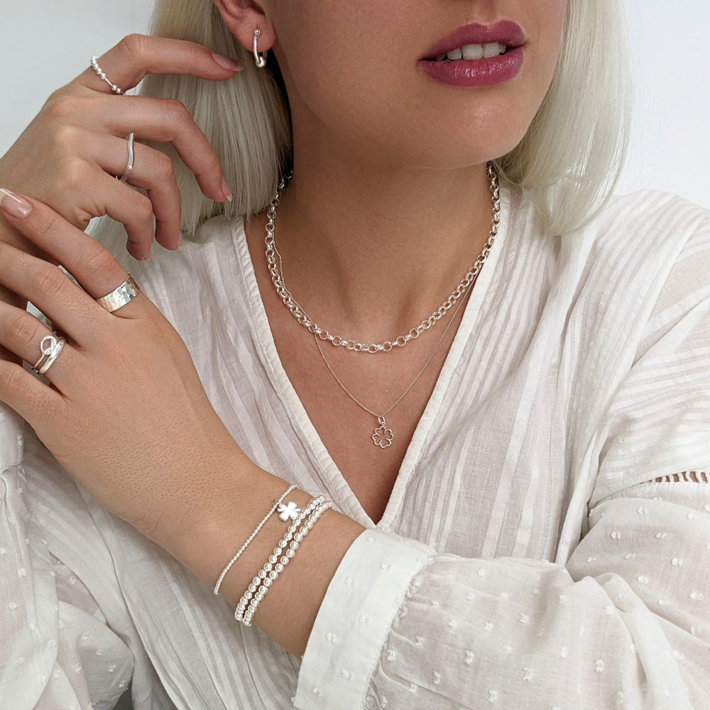 
                  
                    Sterling Silver Thick Rolo Chain Short Choker Necklace
                  
                