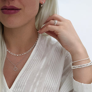 
                  
                    Sterling Silver Thick Rolo Chain Short Choker Necklace
                  
                