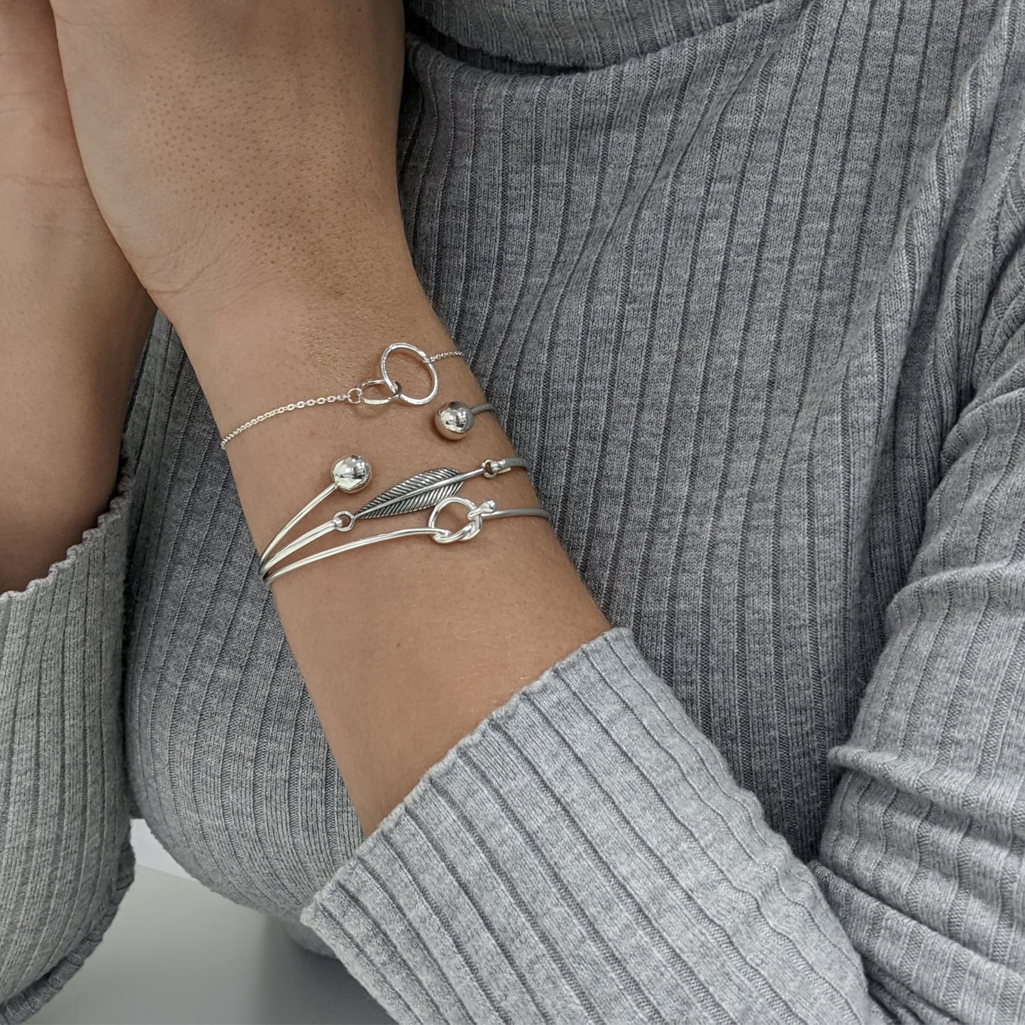 Knotted Bangle, Silver – Orli Jewellery