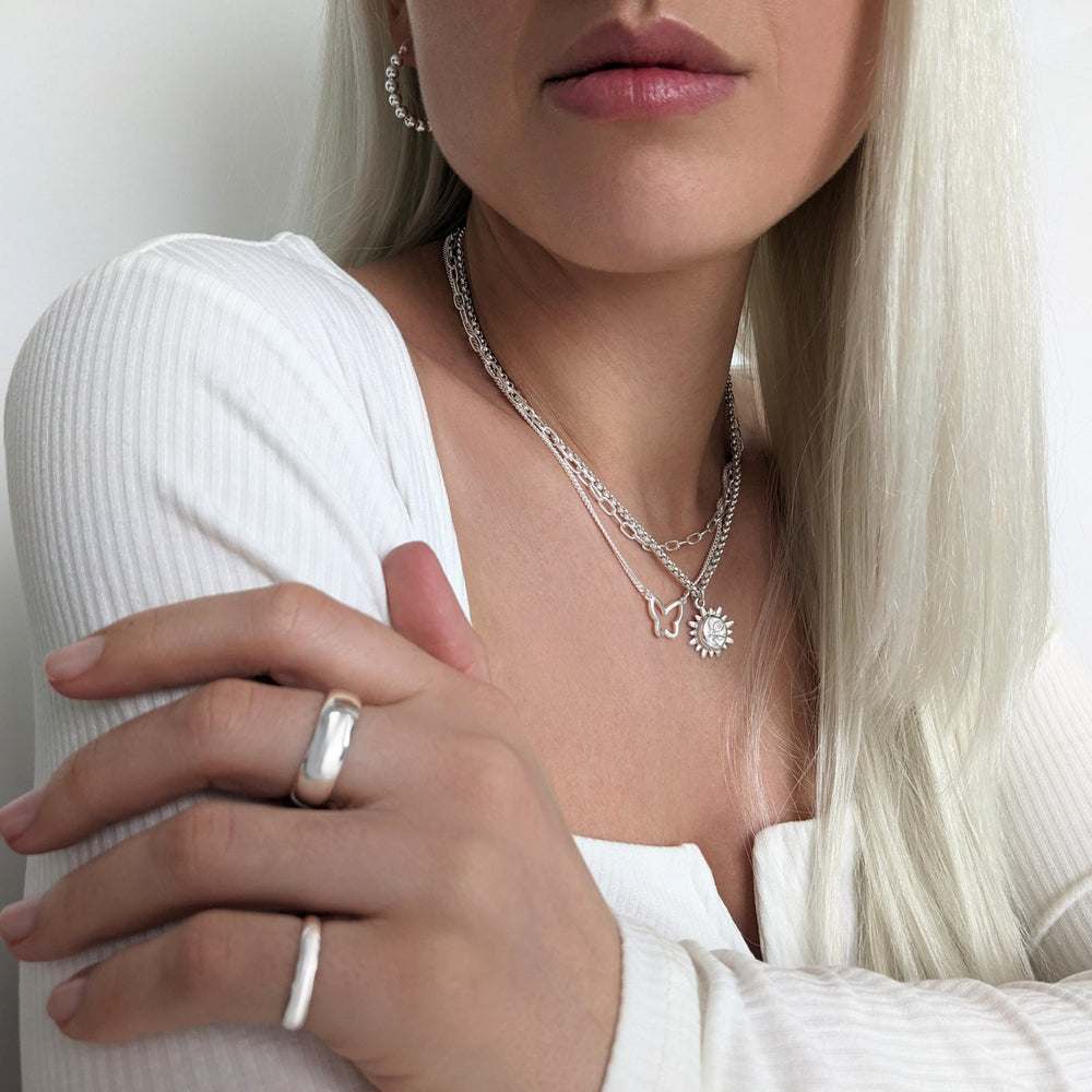 
                  
                    Sterling Silver Chunky Rolo Chain Short Choker Necklace
                  
                