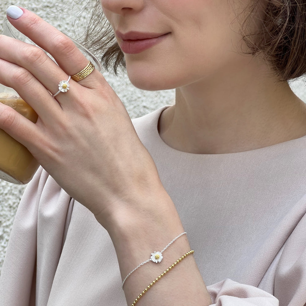 
                  
                    Gold-Plated Sterling Silver Chunky Ball Bead Bracelet - Stackable Design
                  
                