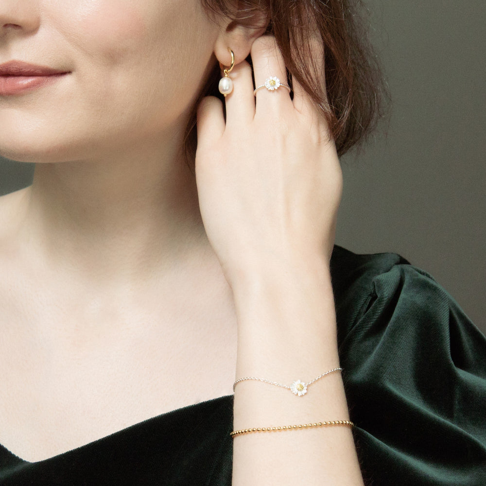 
                  
                    Gold-Plated Sterling Silver Chunky Ball Bead Bracelet - Stackable Design
                  
                