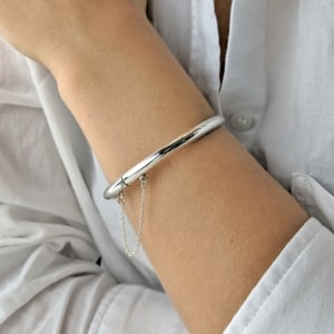 SOLID STERLING SILVER MEN'S HEAVY HOOK BANGLE SOLID STERLING SILVER MEN'S HEAVY HOOK BANGLE