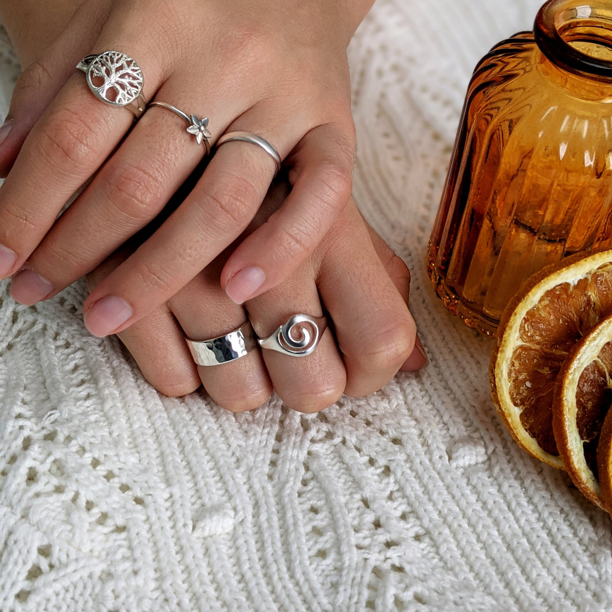 Sterling Silver Spiral Ring | Signet Style | Silverly
