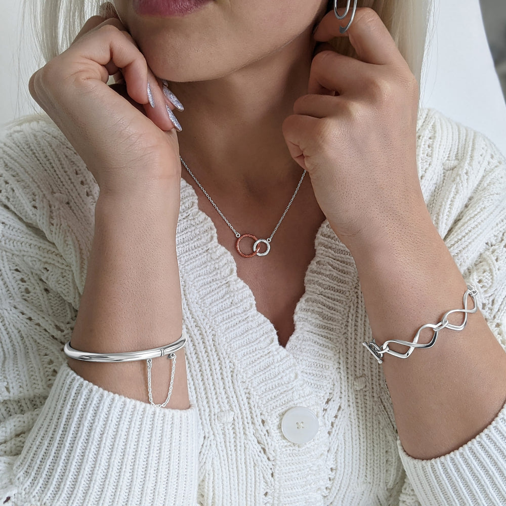 Silverly Bracciale con Perline a Sfera Grosse in Argento Sterling Silverly Bracciale con Perline a Sfera Grosse in Argento Sterling