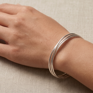 
                  
                    Sterling Silver Triple Russian Wedding Bangle - Interlocking Bangles
                  
                