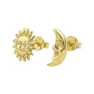 
                  
                    Gold-Plated Sterling Silver Sun & Moon Mismatched Stud Earrings
                  
                