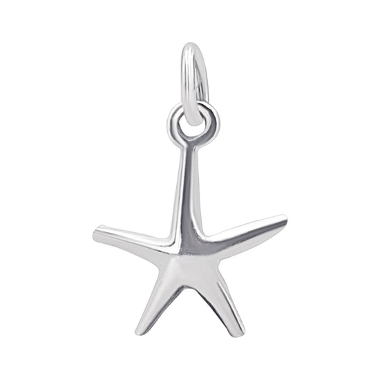 Sterling Silver Starfish Charm - Small Star Shaped Pendant