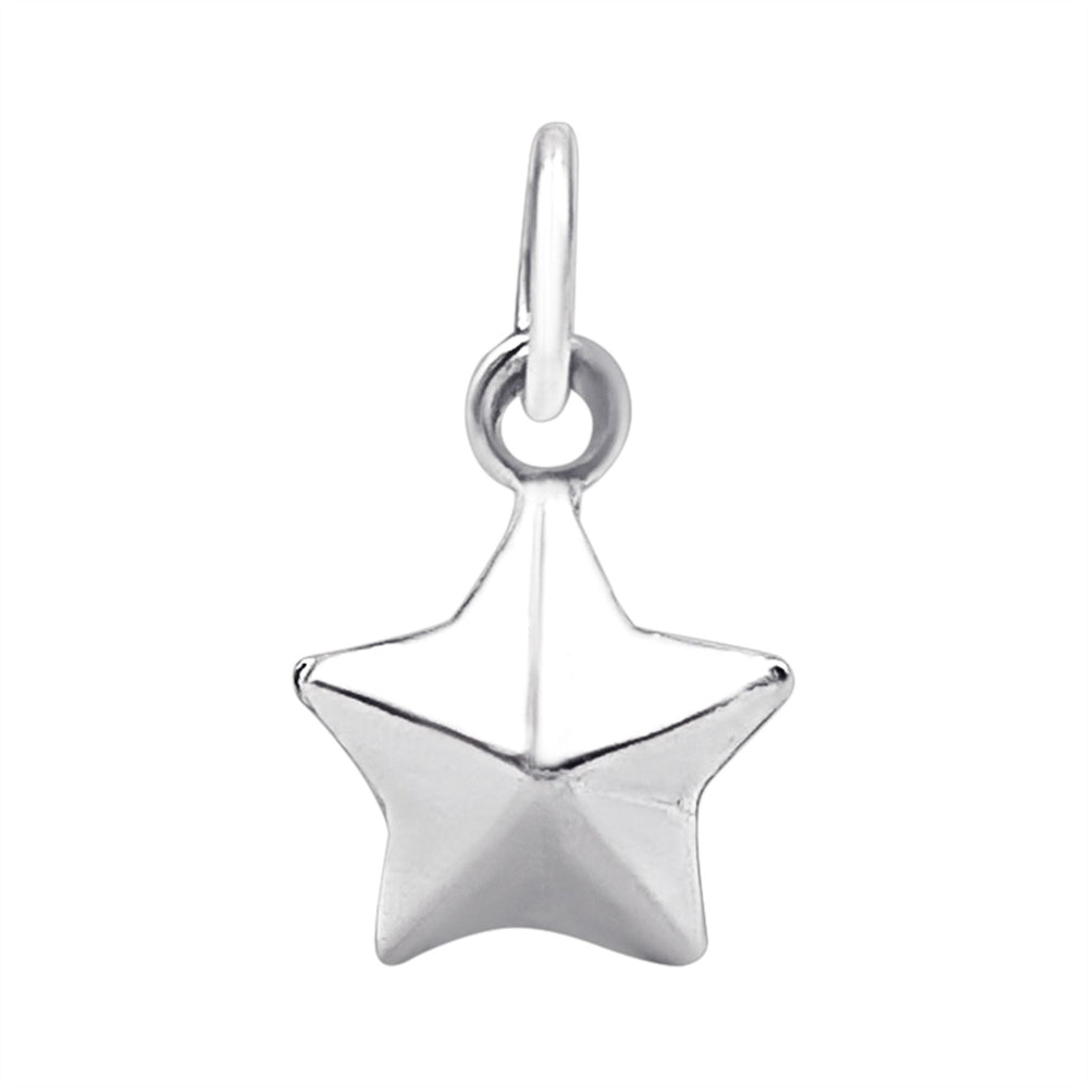 Sterling Silver Faceted Star Charm - Celestial Jewellery Finding