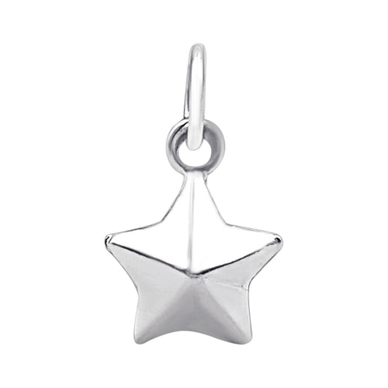 Sterling Silver Faceted Star Charm - Celestial Jewellery Finding