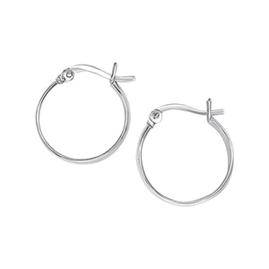 
                  
                    Sterling Silver Flat Tube Hoop Earrings - 20mm Classic Chunky Hoops
                  
                