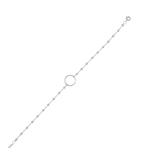 
                  
                    Sterling Silver Open Circle Bracelet - Geometric Satellite Chain
                  
                