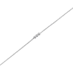 
                  
                    Sterling Silver Triple Ball Anklet - Beaded Cable Chain Ankle Bracelet
                  
                